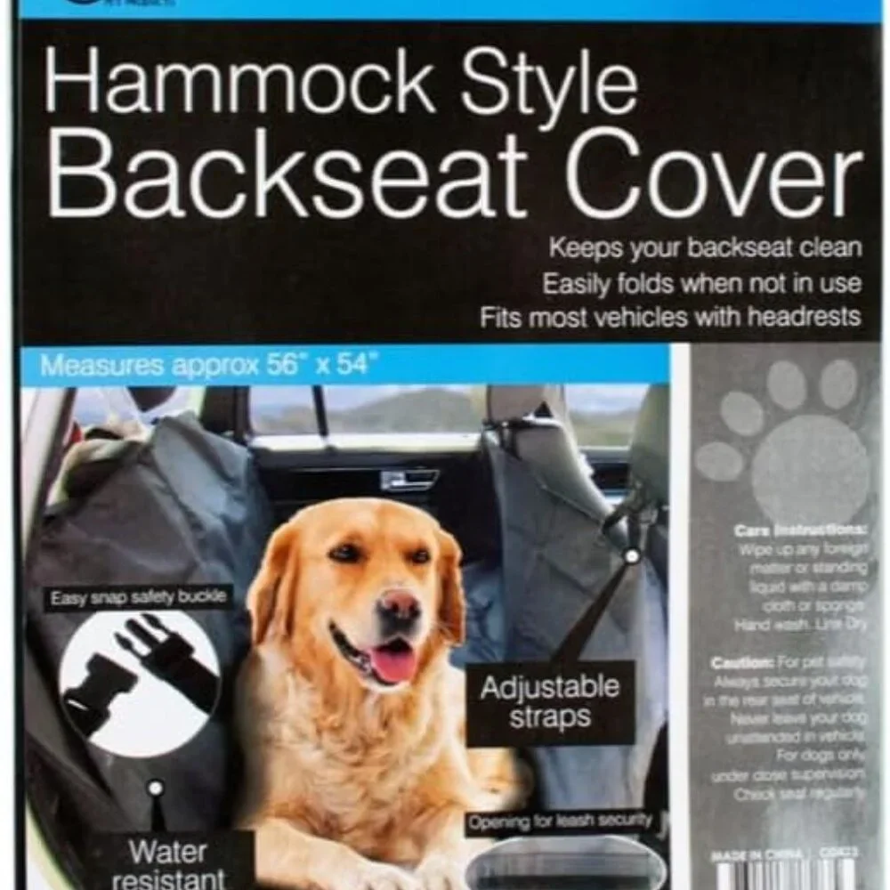 Backseat Cover-Hammock Style-Buckles to hold in place